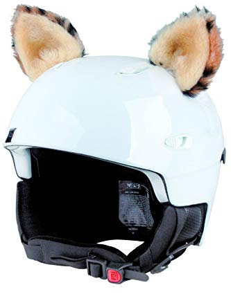 Crazy Ears Helm-Accessoires Ohren Katze Tiger Lux Frosch, Ski-Ohren geeignet für Skihelm, Motorradhelm, Fahrradhelm und vieles mehr, CrazyEars:Luchs Ohren
