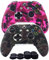 Hikfly Silicone Controller Cover Skin Grips for Xbox One/Xbox One X/Xbox One S Controller Protector Case Faceplates Kits Video Games(2x Camouflage Cover with 8 x Thumb Grips Caps)(Grey,Peach)