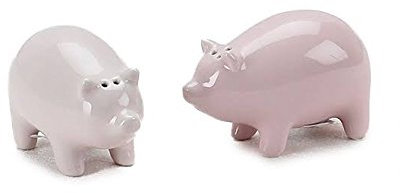 Omniware Salz- und Pfefferstreuer, Schweinchen-Design, Pink