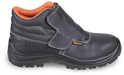 BETA 7245BK 42 - Scarpe alte stringate in pelle idrorepellente con rapido sfilamento e patella di protezione frontale con chiusura a strappo