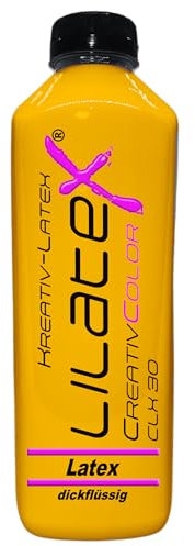 Lilatex 1 Liter goldgelber dickflüssiger Flüssiglatex/Farblatex/Latexmilch - dickflüssiger Naturlatex (Goldgelb)