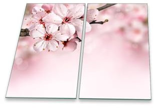 Herdabdeckplatte 2 teilig Ceranfeld Orchidee Pink 2x30x52 Kochplatten Glas Küche