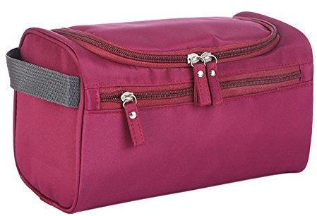Lisli Trousse de Toilette Grande Capacité Sac de Maquillage Imperméable Homme Femme Voyage (Taille Unique:25x14x15cm, Bordeaux)
