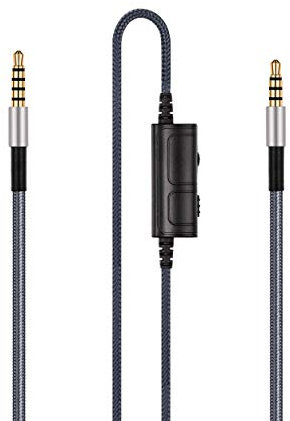 Audio Cable de Repuesto para Auriculares con Control de Volumen y Interruptor de Silencio Original para micrófono, Compatible con Logitech G433, G233, G Pro, G Pro X Gaming Auriculares y PS4 Xbox One