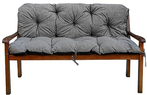 Gartenbankauflage Bankauflage Bankkissen Sitzkissen Polsterauflage V2 (150x60x50, Grau)