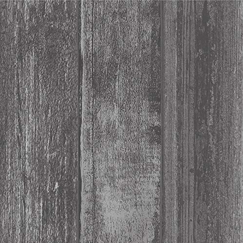 FloorPops Vanleer Peel and Stick Floor Tiles, Grey, Wood-Look Vinyl Floor Tiles, Water Resistant, 12 in x 12 in, Pack of 10