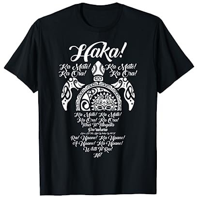 New Zealand Gifts & Apparel - T-Shirt Noir Maori Rugby Ka Mate Haka S