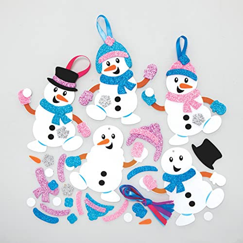 Baker Ross FC118 Schneemann Dekoration Bastelset - 8er Pack, Weihnachten Dekoration Bastelsets Für Kinder, Kindergeburtstag Basteln, Weihnachtsbastelideen