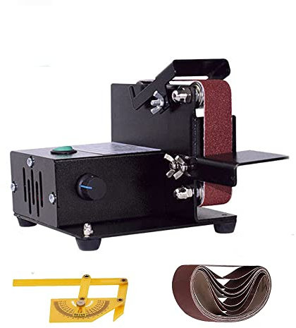 ZCBYBT Belt Sander Polishing Grinding Machine DIY Mini Belt Sander Multifunctional Grinder Knife Apex Edge Sharpener with Wrenches Sand Belt,180w