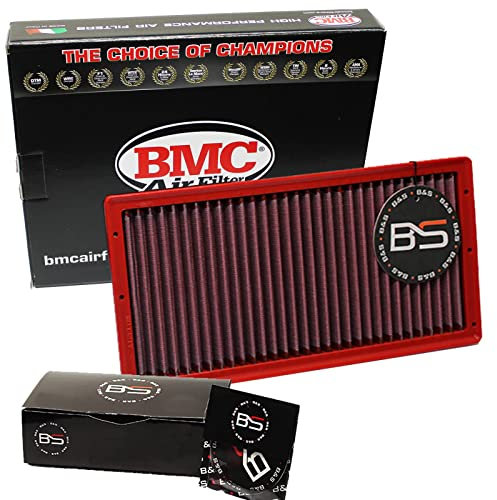 B&S Kit Filtro Aria Sportivo Aspirazione Rigenerabile Lavabile FB01079 con Profumatore Interni