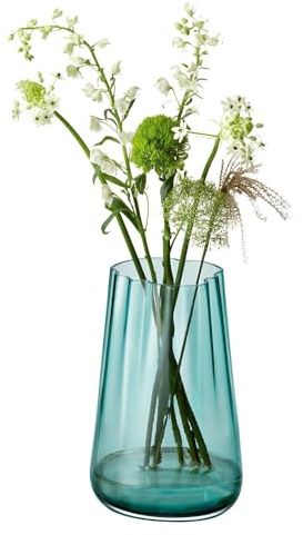 LSA International Lagunenvase/Laterne H35 cm, Meergrün | 1 Einheit | Handgefertigtes Glas | LG17
