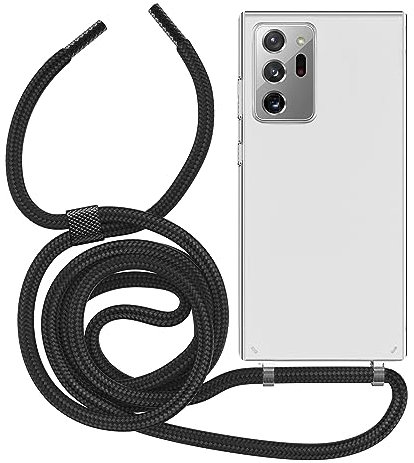 MyGadget Handykette für Samsung Galaxy Note 20 - [ Hülle mit Band abnehmbar & verstellbar ] - Handyhülle mit Handyband zum Umhängen Schnur Case Schutzhülle - Schwarz