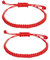 Apofly Bracelet Tibétain Réglable À Corde Tressée - Bouddhiste, Rouge, 2 Pièces