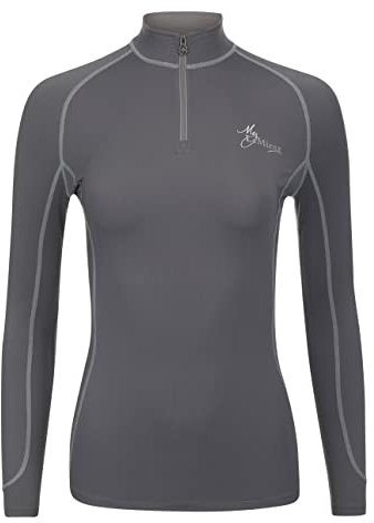 LeMieux Women’s Base Layer Top - Long Sleeve Athletic Thermal Shirts - Equestrian Apparel & Gear for Horseback Riding - (Grey/UK18)
