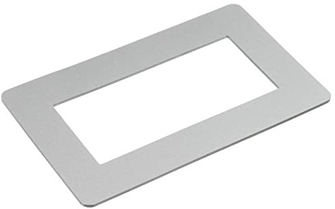 sourcing map Switch Surround Plate Wall Panel Decoration Dual Gang Aluminum Plastic Bright Grey 216mm x 130mm for Home Office