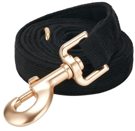YUDOTE Weiche Cord-Hundeleine mittelgroß,2x150cm,Schwarz