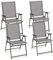 GOPLUS Gartenstuhl Set klappbar, Klappstuhl mit Hochlehner & bequemer Armlehne, Balkonstuhl wetterfest bis 150kg belastbar, Terrassenstühle für Garten Terrasse Balkon (4, Grau)