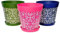 Hum Flowerpots set of 3 plastic, indoor/outdoor plant pots 25cm without drainage holes and 3 saucers (Maroc Multi)