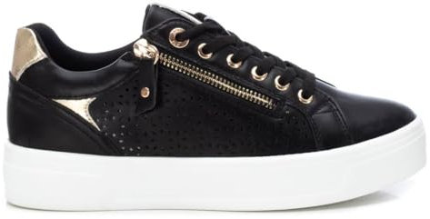 XTI - Zapatilla Mujer Negro - Calzado Cómodo y Versátil - Moda Casual - Modelo 14222904 (Talla 39)