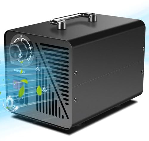Generador de ozono de 20000 mg/h, purificador de aire industrial, dispositivo de ozono, generador de ozono para coche, portátil, dispositivo de ozono O3, color negro, con temporizador de 120 minutos