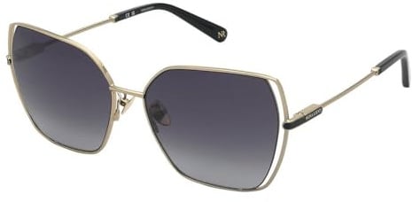 Nina Ricci SNR380 0300 Oro Rose' Lucido Totale Sunglasses Woman Metal, Geometric, 59