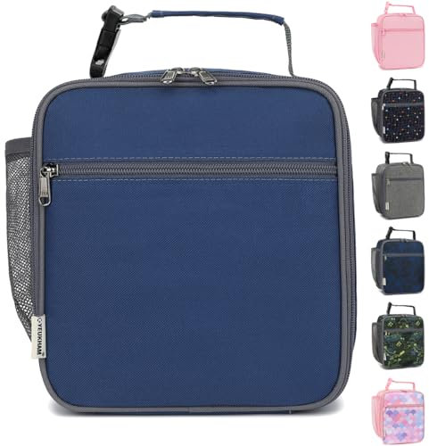 GYEUKHAM Lonchera para niños, niñas, hombres y mujeres, aislada, pequeña, suave, para la escuela, trabajo, picnic, viajes, lonchera portátil reutilizable, cian