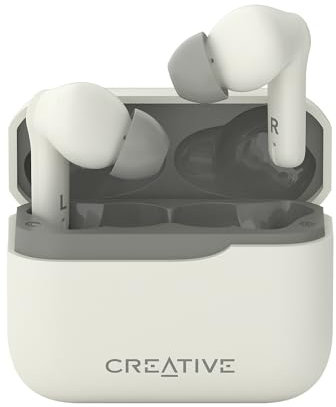 CREATIVE Zen Air Plus Leichte, echte kabellose In-Ears mit Bluetooth LE-Audio, hybrider aktiver Geräuschunterdrückung, Umgebungsmodus, bis zu 32 Stunden Gesamtspielzeit, 6 Mikrofone