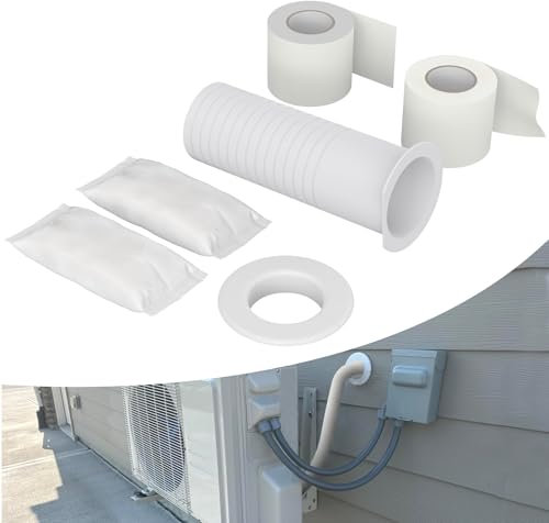 Flamorrow Mini Split Abdeckung Wandhülse für Klimaanlage Leitung Set Abdeckungen, AC Hülse Durchgangswand für Außen Klimaanlage Leitungssets Rohrzubehör
