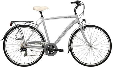 Adriatica Bazam - Touring-Fahrrad für Herren, 28 Zoll, City-Trekking Sity 3, Schaltung mit 6 Gängen, Rahmen aus Aluminium, Größe 55, mattgrau