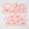 DIVCHI Baby Weaning Set, Silicone Baby Feeding Set of 7 with Suction Bowl, Spoon, Fork & Cup | Weaning Set, Suction Bowl and Baby Plate, Baby Feeding Set, Baby Gifts & Presents (Baby Pink)