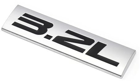 ALMVIS Metall 3,0 L 3,2 L 3,5 L 3,6 L 3,7 L 3,8 L Auto Emblem Stamm Aufkleber Aufkleber Fit for Audi Fit for Skoda Auto-Logo-Aufkleber(3.2L Sticker-01)