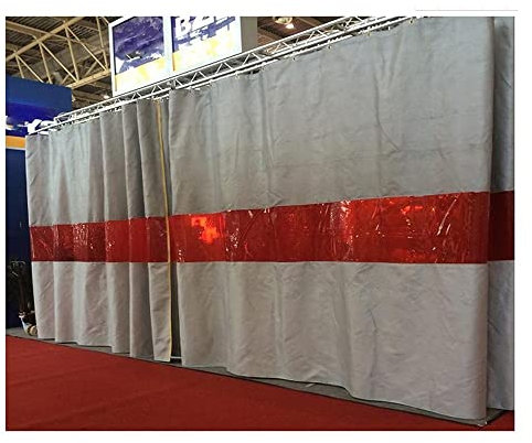 Cortina de soldadura industrial resistente con manta ignífuga de fibra de vidrio y panel de visualización rojo, pantallas resistentes al fuego, para salas de máquinas, talleres, soldadores y