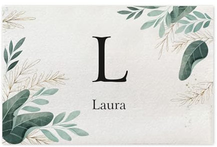 Herz & Heim® Platzdeckchen mit Namen und Initial personalisiert, 30 x 40 cm, Naturfarben (Filz)