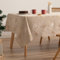 GAMUSI Tischdecke für Weihnachten, Jacquard, Goldgarn, Esstisch, rechteckig, Weihnachtsdekoration, 140 x 350 cm, Beige/Gold