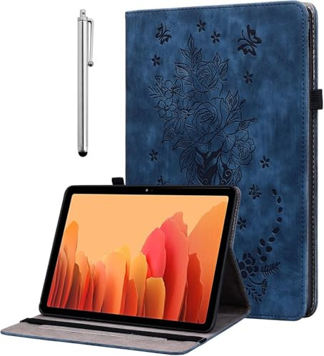 KEDBBAO Case for Amazon Fire HD 10 Tablet (7th and 9th Generation, 2017 and 2019 Release), Multi-Angle Flip PU Leather Cover with Stylus Holder for Fire HD 10 Tablet Case, Blue