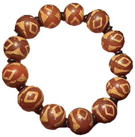 CWLPSL Natürliches dreiäugiges dZi-Armband aus rotem Chalcedon