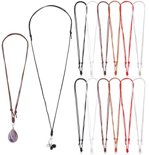 PH PandaHall 30pz Collane di Corda, 6 Colori Collane Nylon Regolabili con Cordino Annodato Ad Anello in Metallo per Appendere Ciondoli per Donne e Uomini Creazione di Gioielli