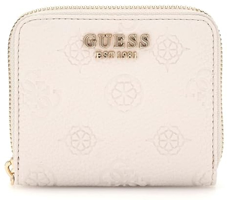GUESS Cresidia SLG Zip Around Wallet S Cream White