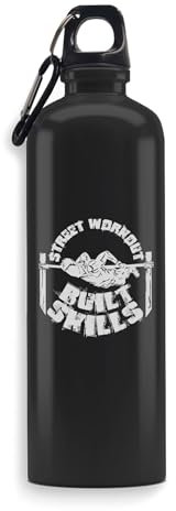 Build Skills Wasserflasche mit Rückenhebel, Street Workout, Sport-Wasserflasche, große Kapazität