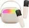 Cassa Bluetooth Portatile con 2 Microfoni Senza Fili, Altoparlante Bluetooth Luci RGB, Altoparlante con Suono Surround Bassi Potenti, Sistema Karaoke Ricarica Rapida Type-C per Casa e Feste All'aperto