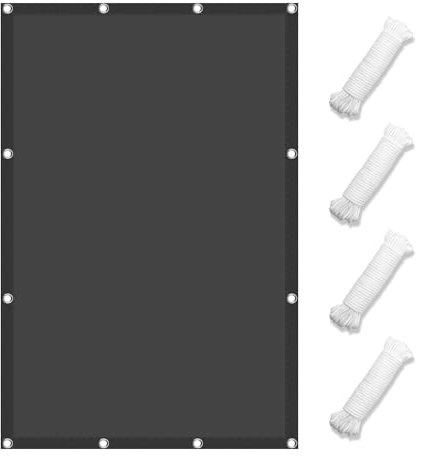 Rechter Winkel Sonnensegel 110 x 280 cm 98% UV Schutz Windschutz Wetterschutz Sunprotect Professional Sonnensegel mit Spannseilen mit Ösen für Garten Balkon, Dunkelgrau