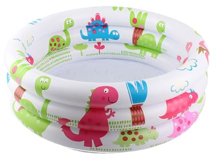 Blow Up Pool Kids - Piscine Gonflable pour bébé - Piscine pour Tout-Petits - Portable - Vêtements d'été résistants pour - Dinosaure - Mini Piscine pour Nourrisson - Anneaux Ronds avec Fond