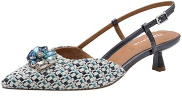 Tamaris Damen Sling Pump mit Stilettoabsatz, blau, 39 EU