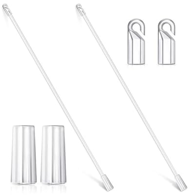 24-inch Blind Wand Stick Replacement Parts Blinds Pulling Rod with Hook Grip Curtain Opener Clear Sticks for Home Indoor