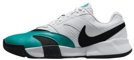 NikeCourt Lite 4 Men's Tennis Shoes (White/Radiant Emerald/Black), White/Radiant Emerald/Black, 9.5 UK