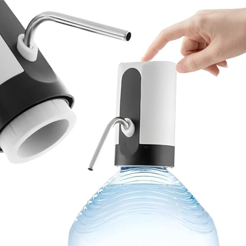 Avilia Dispenser Acqua Elettrico per Boccioni da 5L, 8L e 20L con Pompa USB – Erogatore Acqua Automatico con Beccuccio Inox e Tubo Silicone Alimentare per Casa, Ufficio e Campeggio