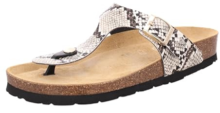 Rohde Damen Pantolette Zehentrenner mit Schlangenmuster Alba 5604