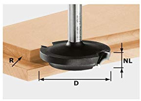 Festool Abplattfräser HW D 42,7 mm - Schaft 8 mm, NL 13 mm, R 6 | HW-Vollhartmetall-Fräser für Abplattungen und Konterprofile – Profi-Qualität für Küchenfronten