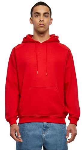 Urban Classics Men's Blank Hoody Jumper, Red, 5XL Plus