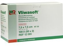 VLIWASOFT Vlieskompressen 7,5x7,5cm 6-lagig steril 100 Stück